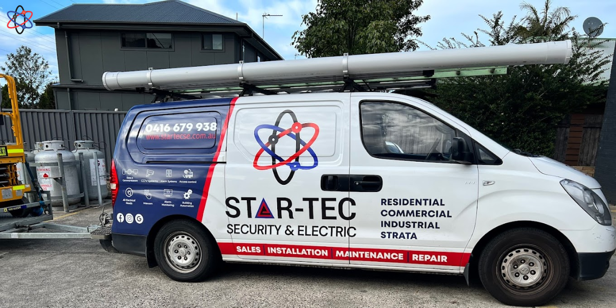 Logo of STAR-TEC Security & Electrical Services, showcasing expertise in CCTV systems and commitment to quality service in Sydney.